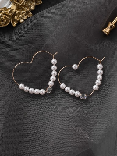 Alloy With Gold Plated Cute Heart Hoop Earrings