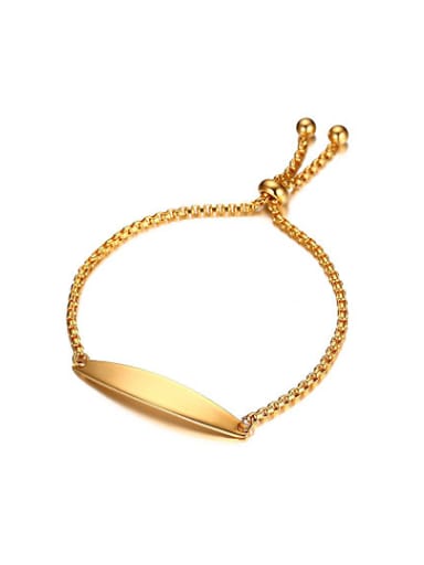 Adjustable Length Gold Plated Geometric Shaped Titanium Bracelet
