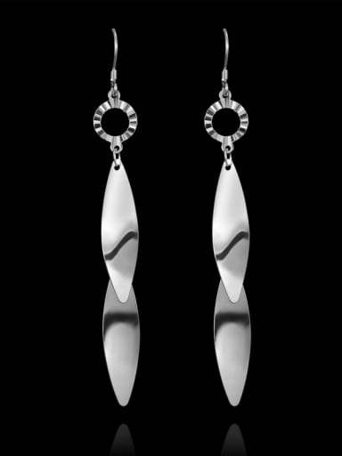 Simple Leaves shaped 925 Sterling Silver Earrings