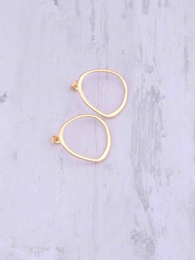 Titanium With Gold Plated Simplistic  Hollow Geometric Hoop Earrings