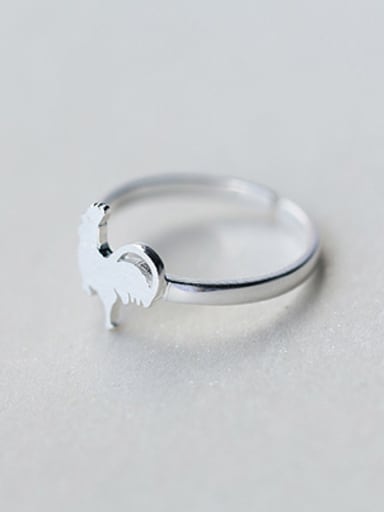 Delicate Adjustable Chicken Shaped S925 Silver Ring