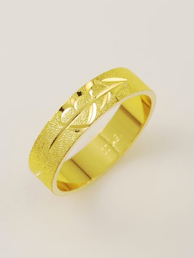 All-match 24K Gold Plated Heart Pattern Copper Ring