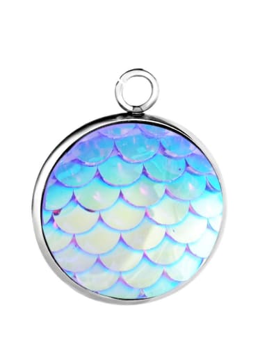 Stainless Steel With  Trendy Round With Mermaid scale Charms