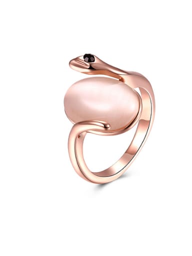 Personality Women Rose Gold Semi-precious Stone Ring