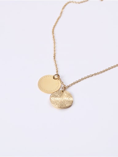 Titanium With Gold Plated Simplistic Smooth Round Necklaces