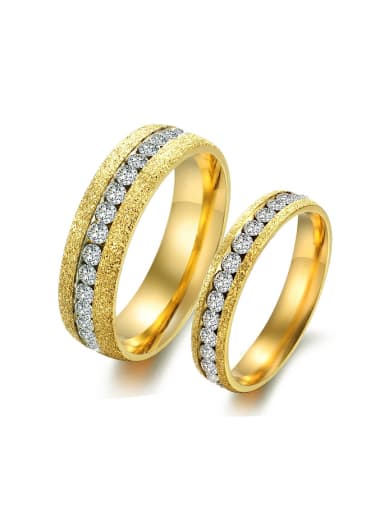 Fashion Rhinestones Polish Gold Plated Lovers Ring