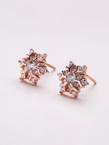 Rose Gold Plated Snowflake Earrings