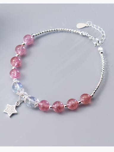 925 Sterling Silver With star & strawberry crystals Bracelets