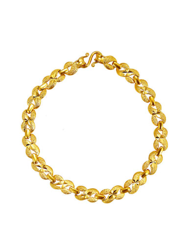 Copper Alloy 23K Gold Plated Classical Stamp Bracelet