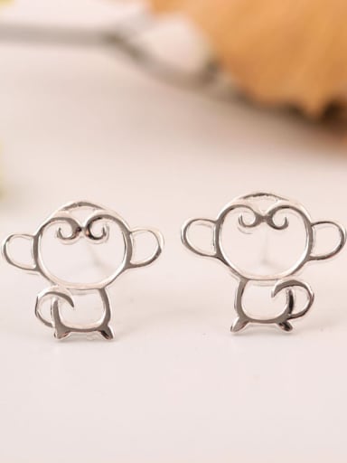 Hollow Monkey Shape Stud Earrings
