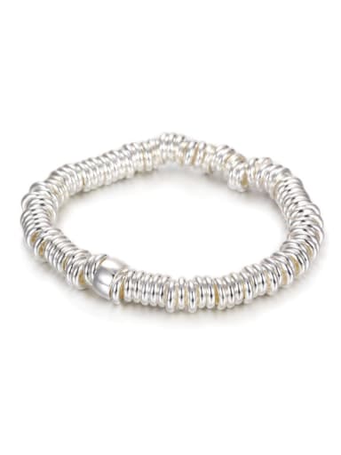 925 Silver Plated One Hundred Circles Bracelet