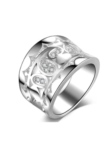 Silver Plated Smooth Exaggerate Western Style Copper Ring