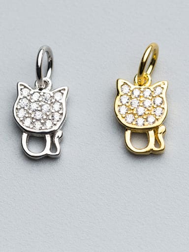 925 Sterling Silver With 18k Gold Plated Cute Cat Charms