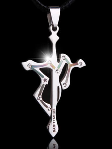 Stainless Steel With Trendy Cross Sagittarius Necklaces