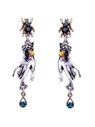Exaggerated Spider-shape Stud drop earring