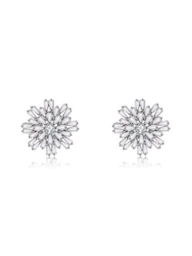 Exquisite Snowflake Shaped AAA Zircon Stud Earrings