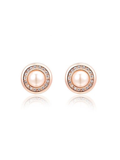 Elegant Artificial Pearl Round Shaped Earrings