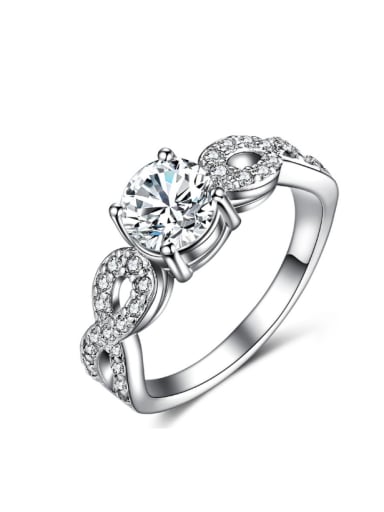 Fashion Personality Zircons Silver Plated Women Ring