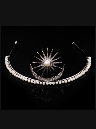 Sparking Artificial Pearls Wedding Micro Pave Zircons Hair Accessories