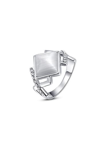 High Quality Diamond Shaped Opal Ring