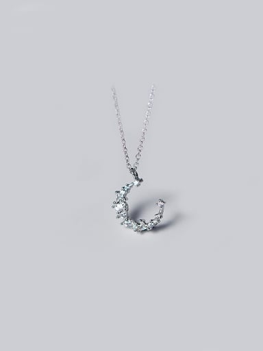 S925 Silver Moon Irregular Full zircon Short Necklace