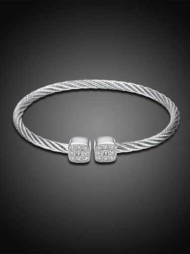 custom Exquisite Square Shaped Twisted Rope Bangle