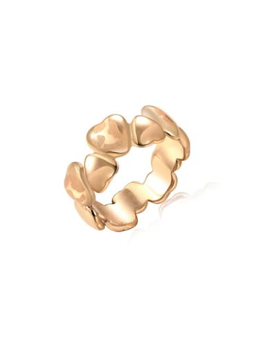 All-match Rose Gold Plated Heart Scrub Ring