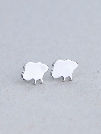 Simple Tiny Sheep 925 Silver Stud Earrings