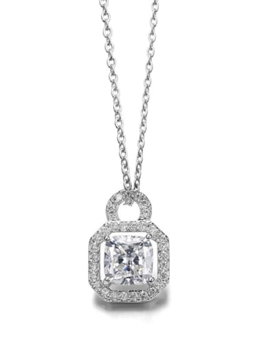 Simple square AAA Zircon bling-bling Necklace