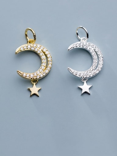 925 Sterling Silver With Cubic Zirconia  Personality Moon Pendants