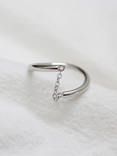 Simple Personalized Smooth Silver Opening Ring
