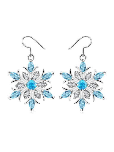 Double Color Glass Snowflake Shaped Earrings