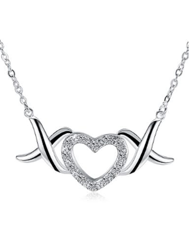 Simple Rhinestones Heart-shaped Necklace