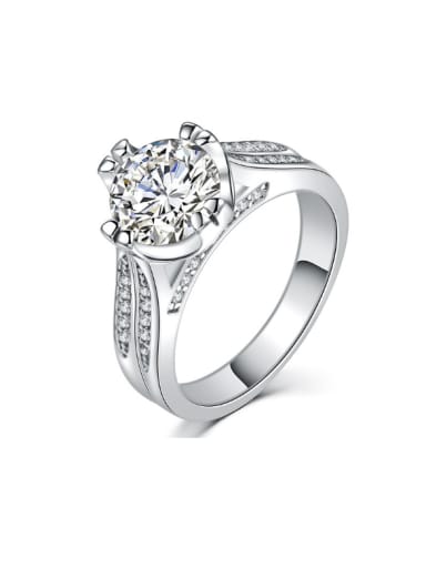 Platinum Plated AAA Zircons Wedding Ring