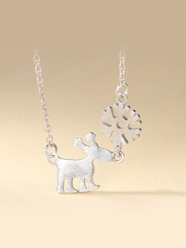 Deer And Snowflake Necklace