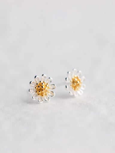 S925 Silver Beautiful Small Chrysanthemum stud Earring
