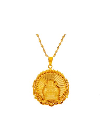Copper Alloy 24K Gold Plated Ethnic style God of Fortune Pendant