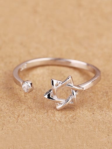 Six-pointed Star Opening Midi Ring