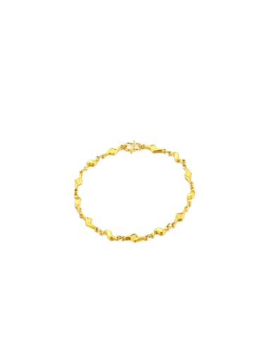 Copper Alloy 24K Gold Plated Simplism Women Bracelet
