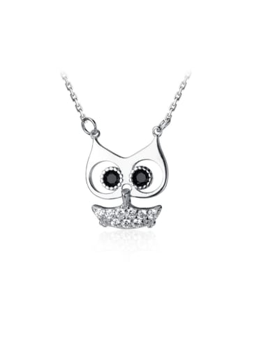 925 Sterling Silver With Cubic Zirconia Cute Animal Owl Necklaces