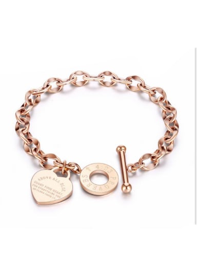 Stainless Steel With Rose Gold Plated Classic Heart Bracelets