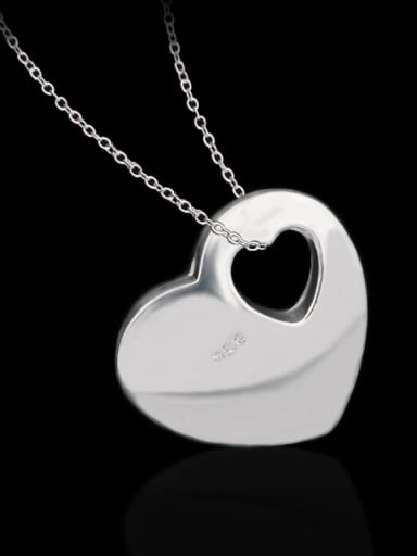 Simple Hollow Heart Pendant Copper Necklace