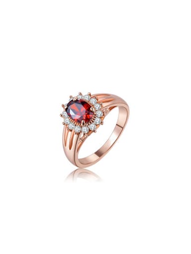 Elegant Red AAA Zircon Geometric Shaped Ring