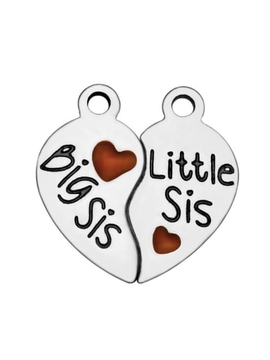 Stainless Steel With Silver Plated Trendy Heart Charms