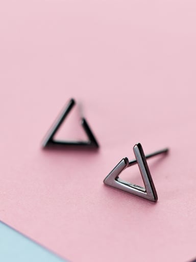 Creative Open Design Triangle Shaped Enamel Stud Earrings