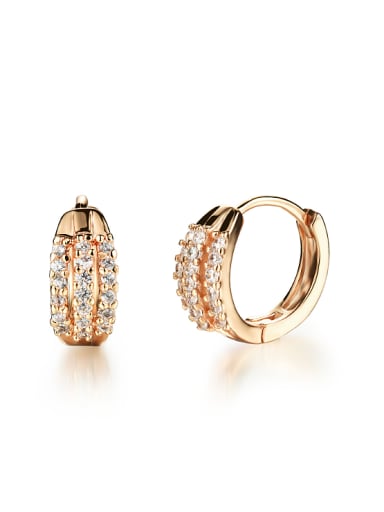 Fashion Tiny Zircon Champagne Gold Plated Earrings