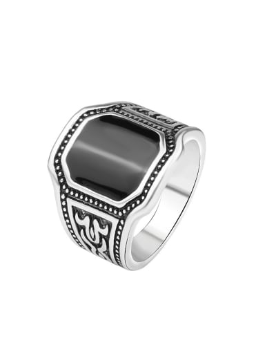 Punk style Enamel Antique Silver Plated Ring