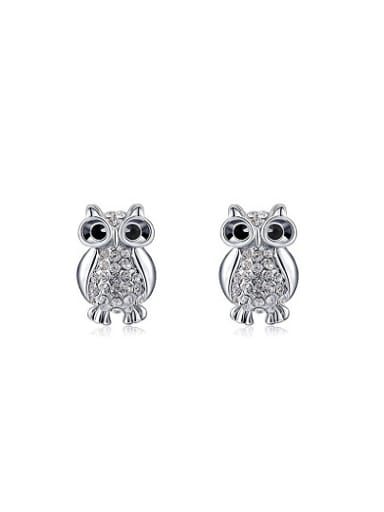 Cute Austria Crystal Owl Shaped Stud Earrings