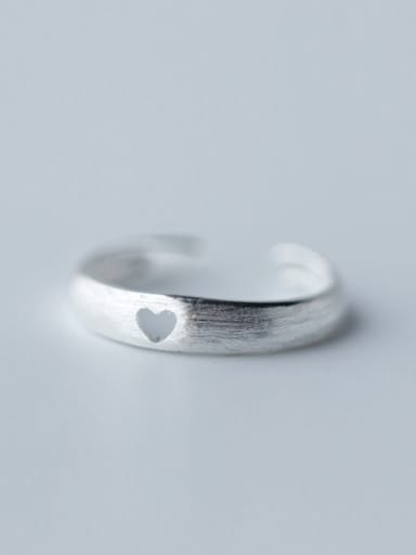 All-match Hollow Heart Shaped Open Design S925 Silver Ring