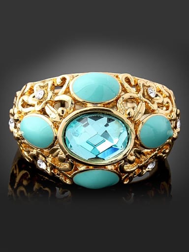 Gold Plated Crystal Enamel Alloy Ring
